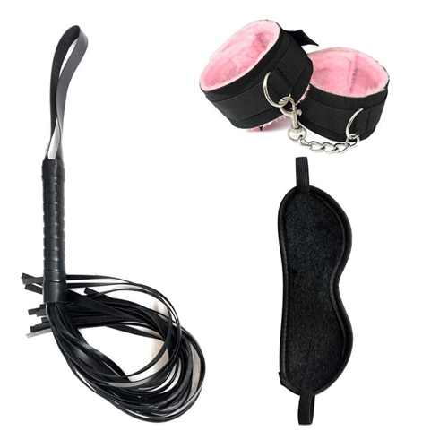 Kit esposa + Latigo + Antifaz negro bondage